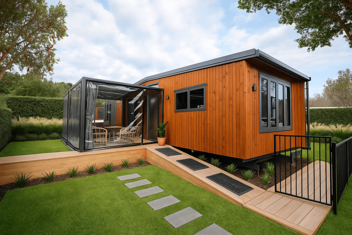 Spacious tiny house puts down roots with apartment-sized living