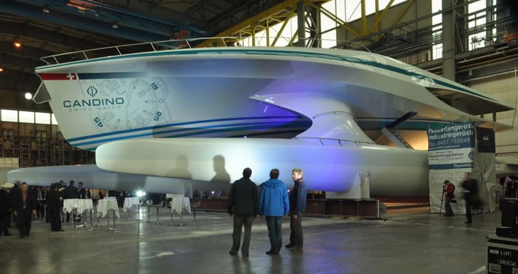 PlanetSolar: The world's largest solar boat at the unveiling on Feb. 25