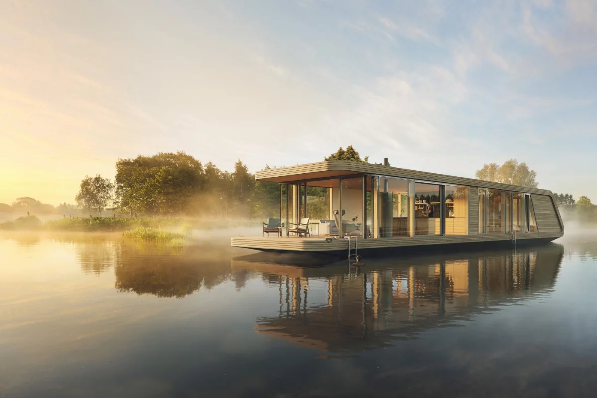 Dutch architectural firm +31Architects have designed a series of solar-powered houseboats
