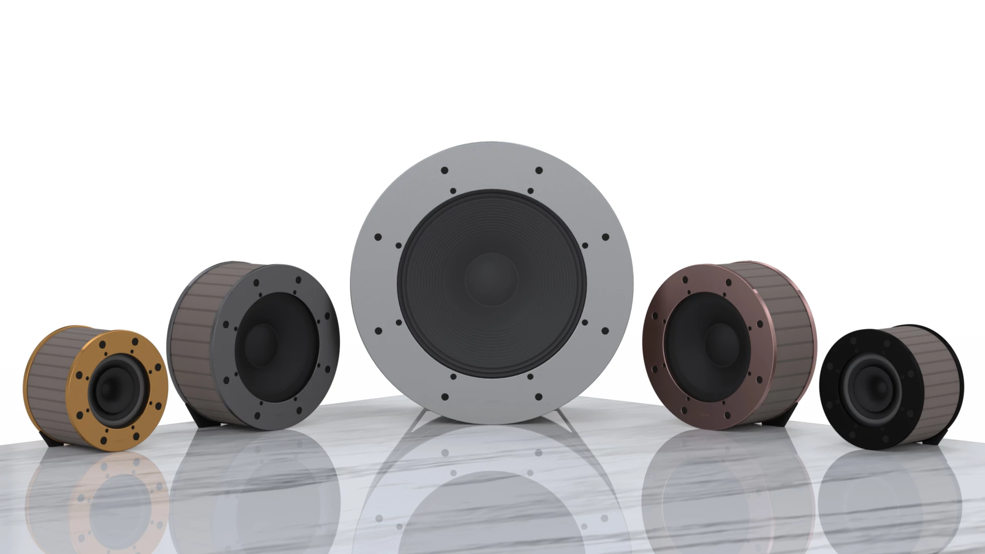 The Zero speakers are available in three sizes and 16 different color options