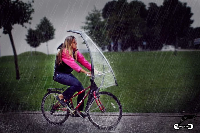 The LeafxPro is intended to keep cyclists dry in a downpour