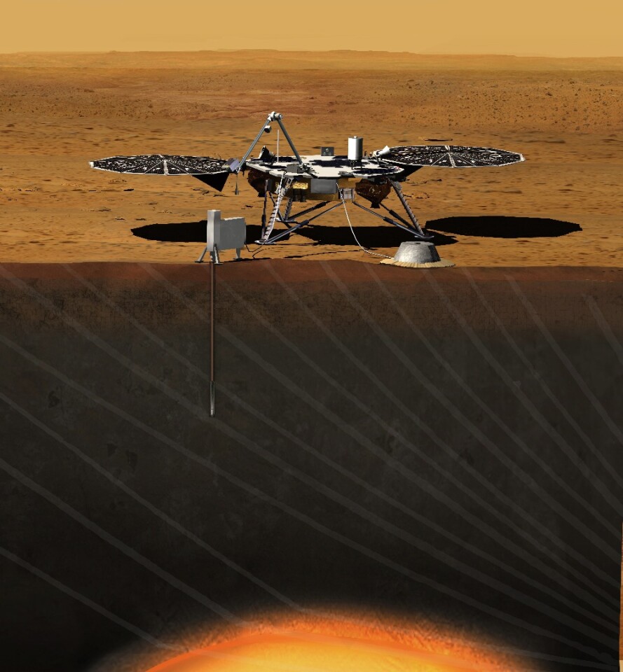 Artist's concept of InSight on Mars