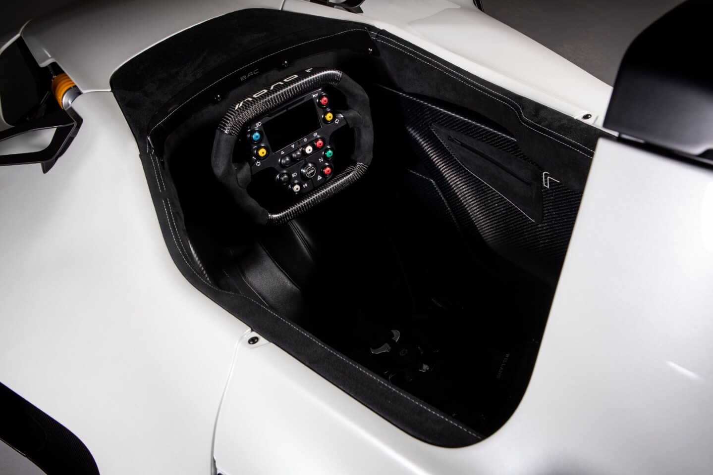 The BAC Mono R features a lighter race-inspired steering wheel