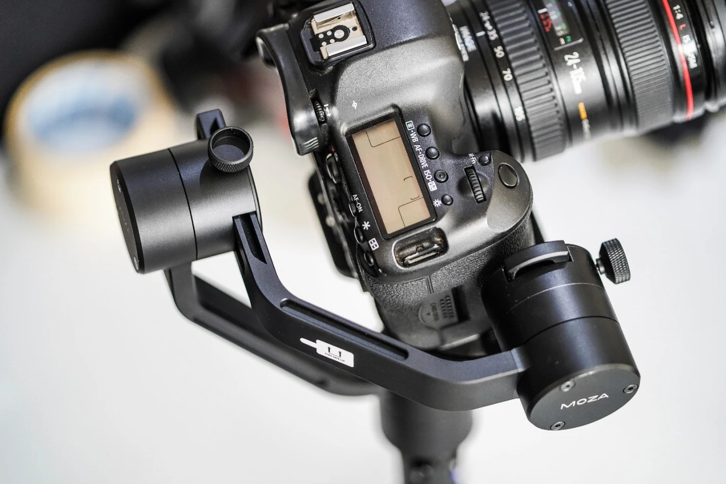 Moza Air: balancing the camera is a little fiddly, but much easier than balancing a weighted Flycam-style stabilizer