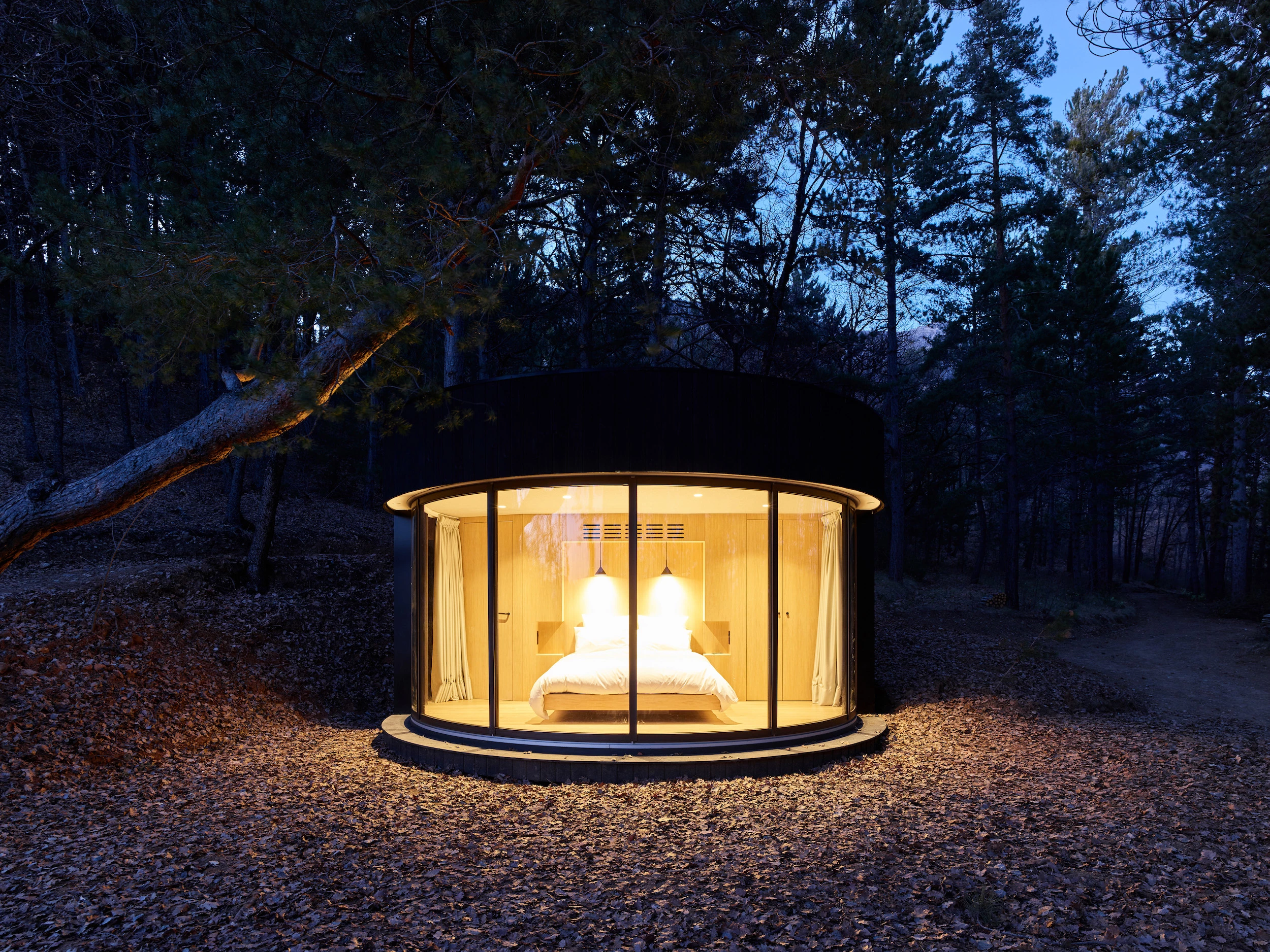 The prefabricated LumiPod was transported to the site in parts and took two days to install