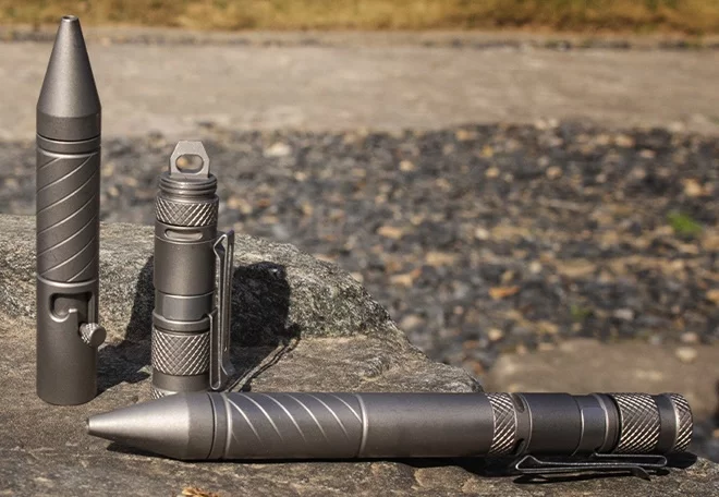 The pry bar is accessed by unscrewing the two halves of the BoltLite