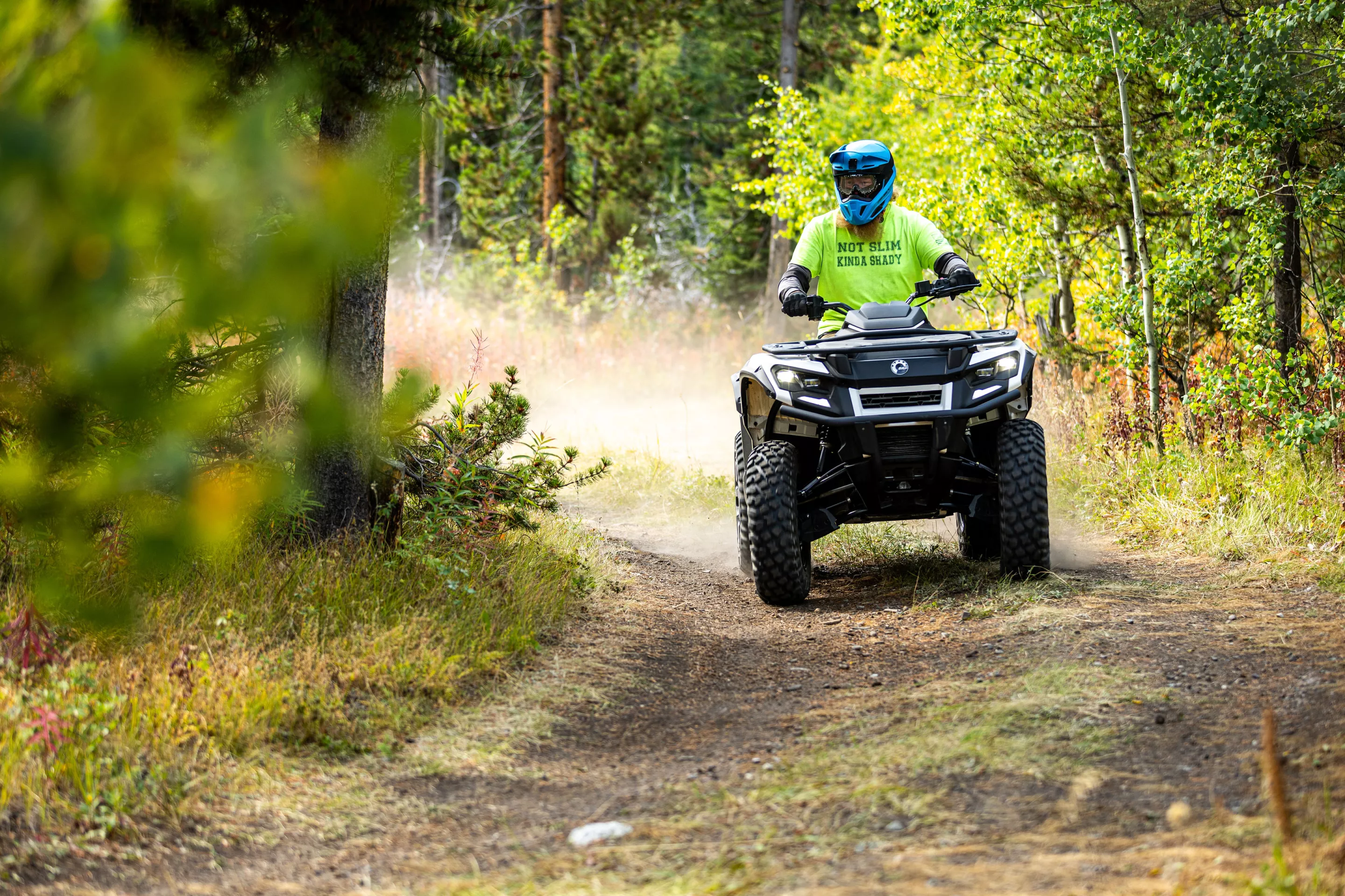 On an easy trail like this, riding along and witnessing nature largely undisturbed is an awesome benefit of Can-Am's electric ATV