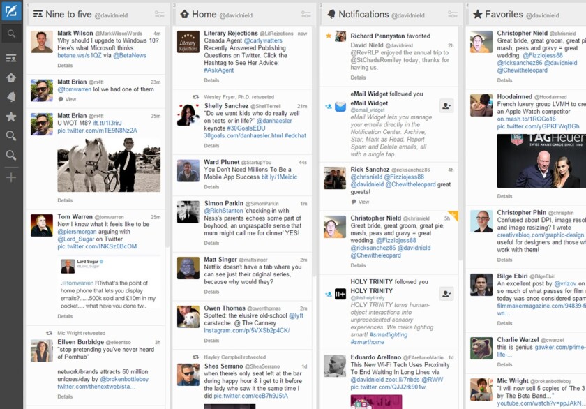 TweetDeck is a great tool for power users