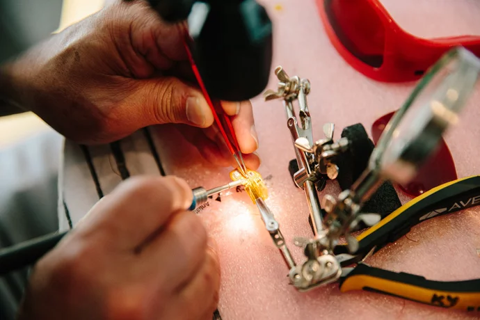 The glasses run on Intel's Curie module, a tiny brain designed to power wearable electronic devices