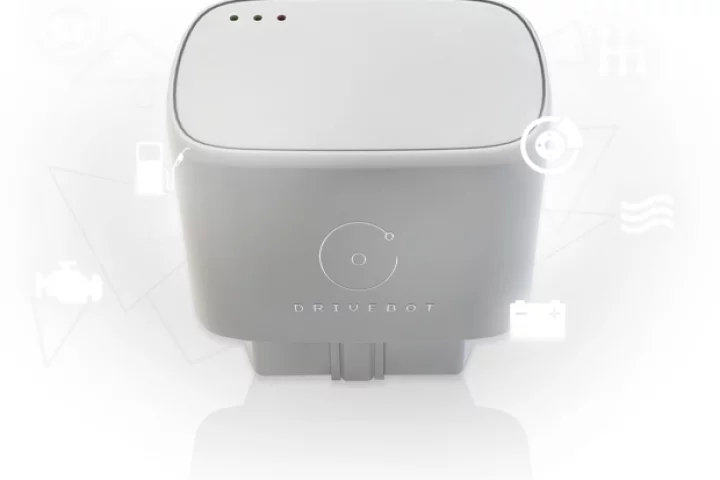 The Drivebot is a simple dongle device that plugs into the car’s On Board Diagnostic (OBD-II) port