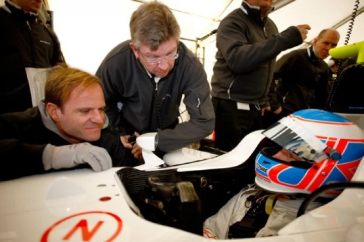 Rubens Barrichello, Ross Brawn and Jenson Button - write the new team off at your peril