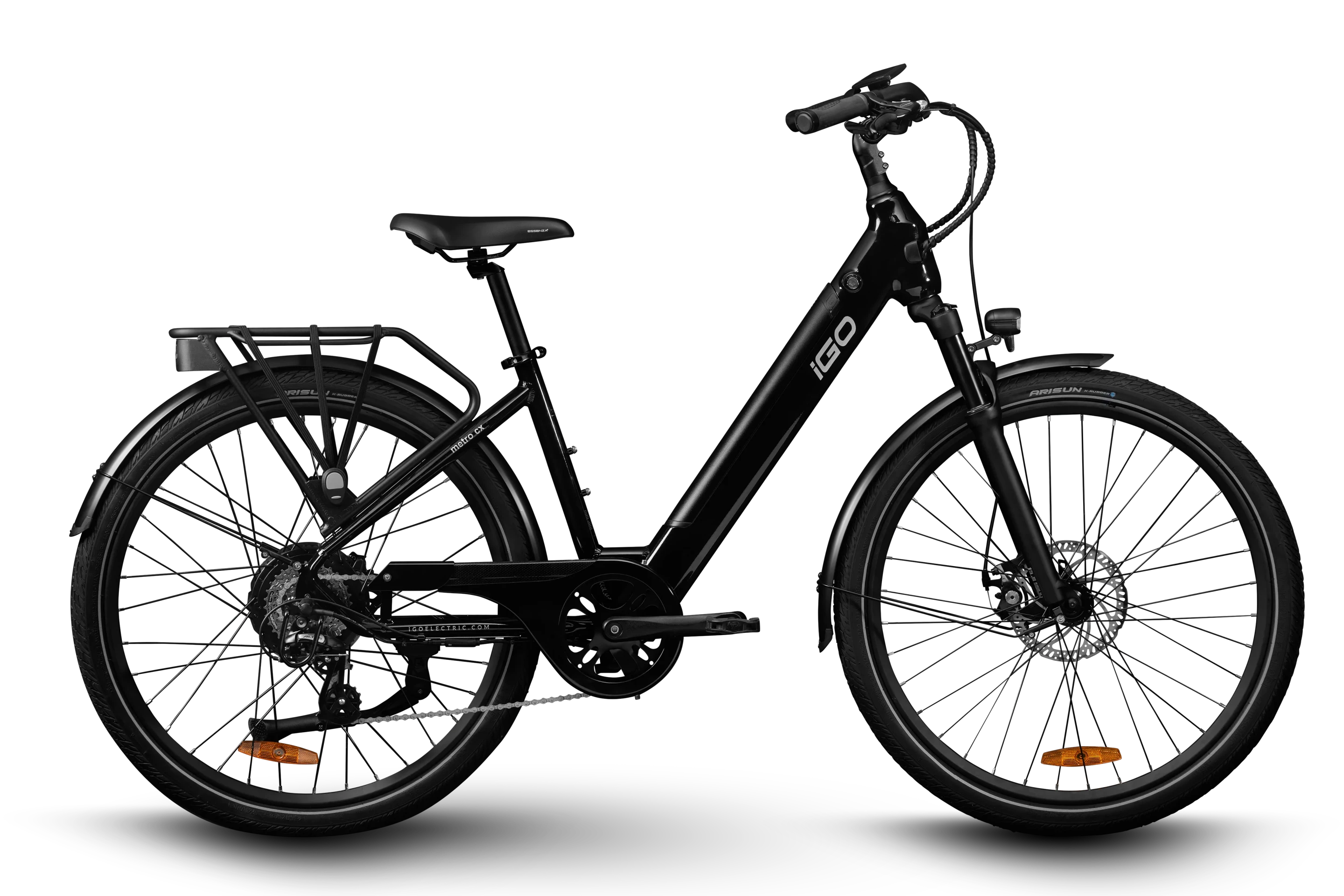 The Metro CX combines a 500-W rear-hub motor with cadence sensing and a 48-V/10.05-Ah battery with a low-step frame that's accessible to a wide range of riders