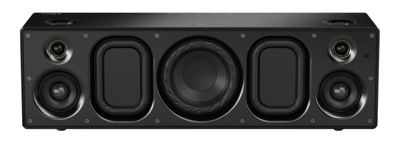 The SRS-X9 includes two 2 W super tweeters to the top, two front-facing 25 W super tweeters, a pair of 25 W midrange drivers and two 25 W subwoofers