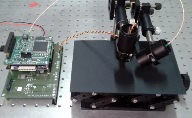The optical sensor system developed to detect the amount of salt on a road (Photo: UC3M)