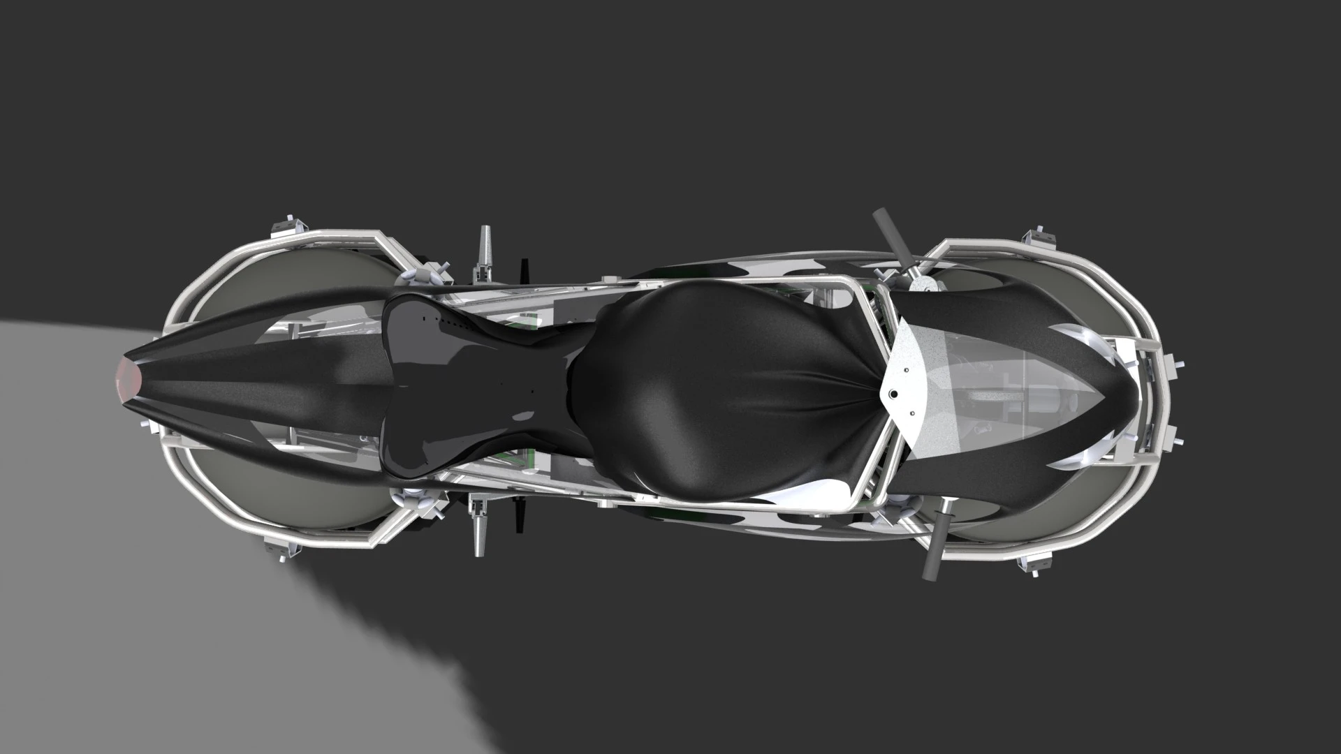 Top view rendering of the SDS motorcycle