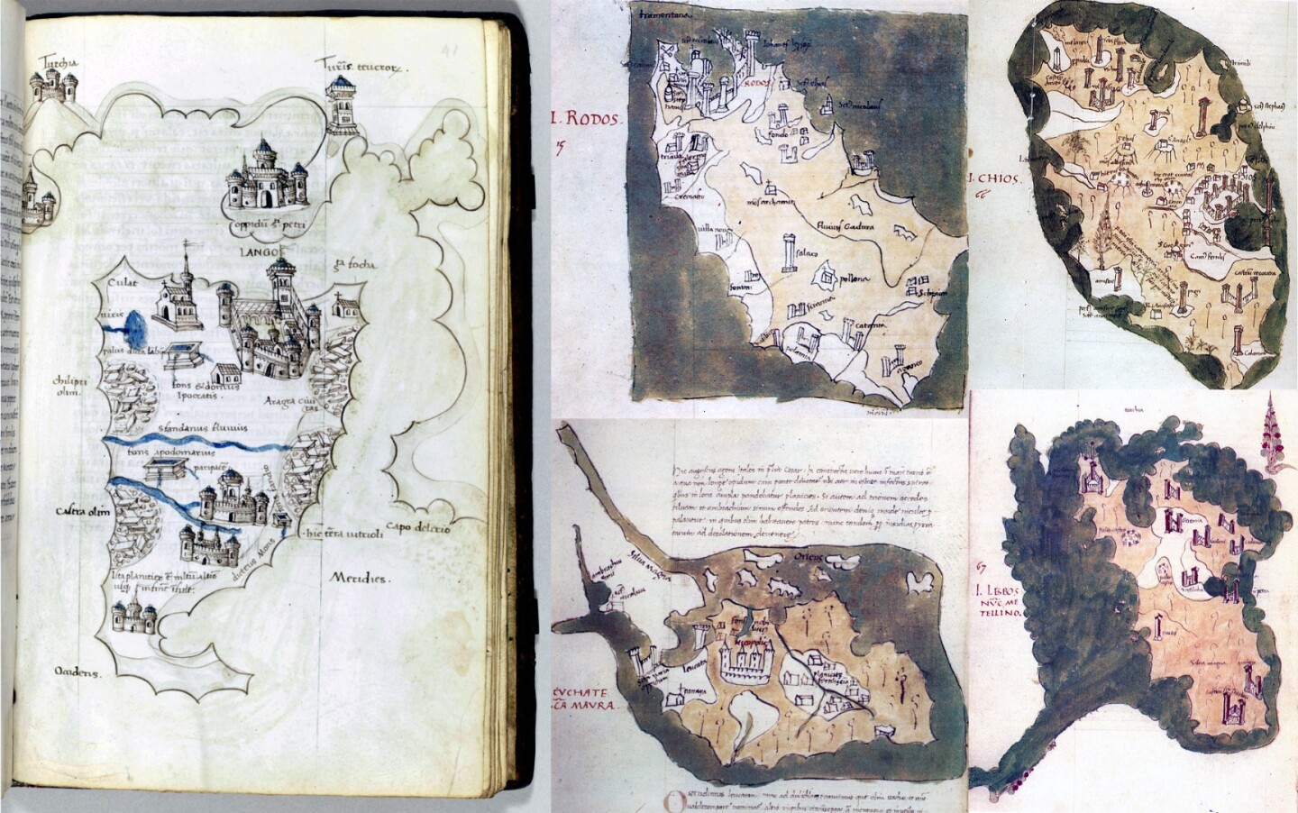 Cited in the auction description as "the most important Renaissance illustrated travel book of the Eastern Mediterranean, treating in considerable detail the geography and history of the Greek Archipelago", "Liber Insularum Archipelagi" was created by Italian monk Cristoforo Buondelmonti (1386 - c. 1430), and includes the only known map of Constantinople (top right) to predate the Ottoman conquest of the city in 1453.