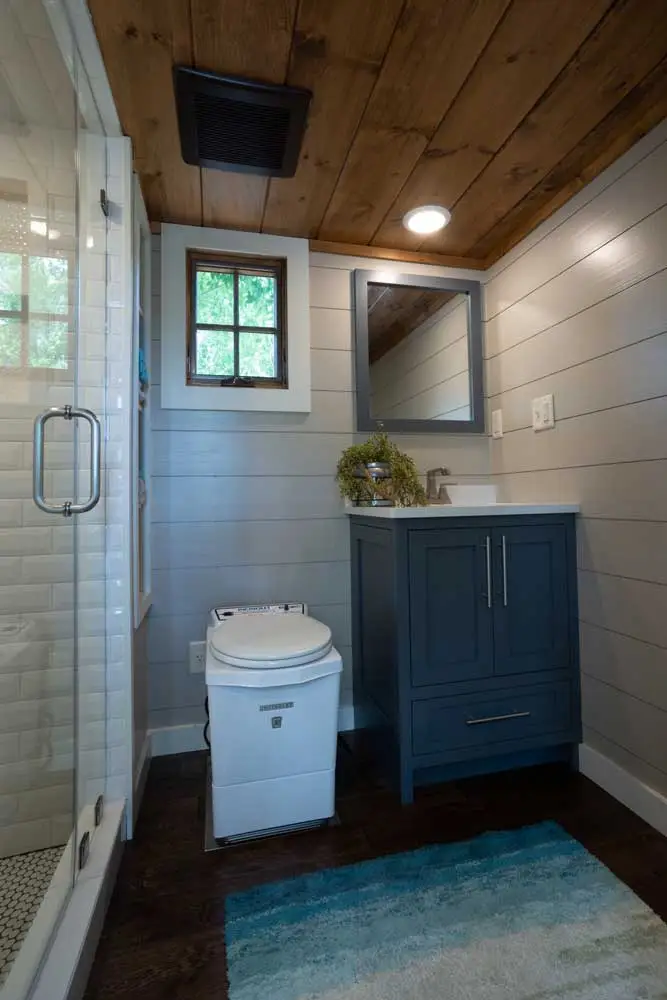 The Denali XL's bathroom includes an incinerating toilet