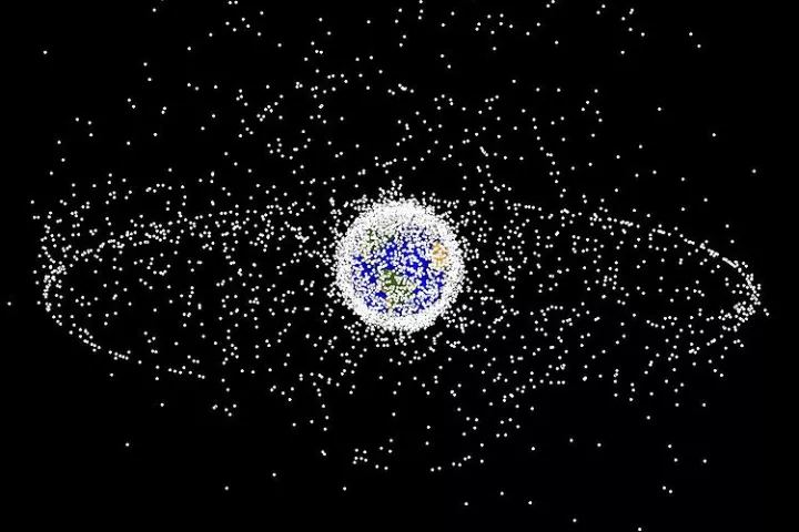 A rendering of the debris cloud surrounding the earth (Image: NASA)