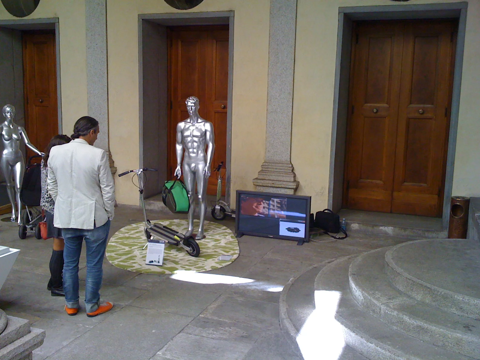 The MyWay Compact prototype on display with its carry bag