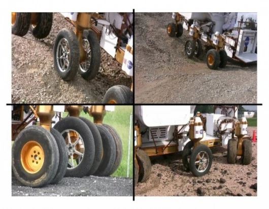 On test: the lunar truck simulator at the Rock Yard of Houston's Johnson Space Center