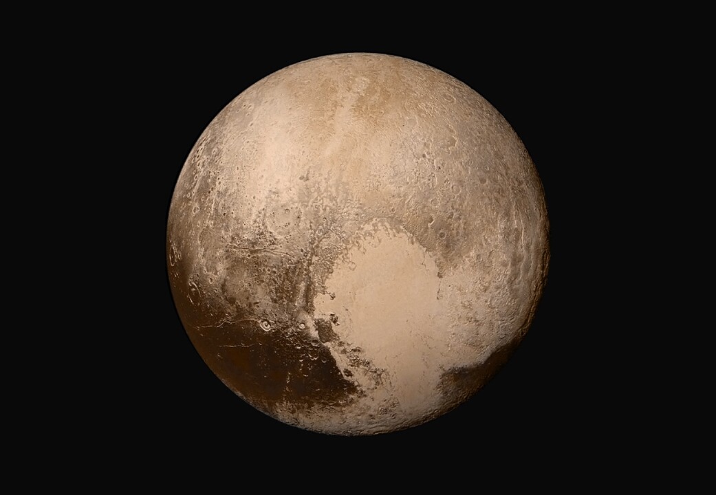 True color mosaic image of Pluto