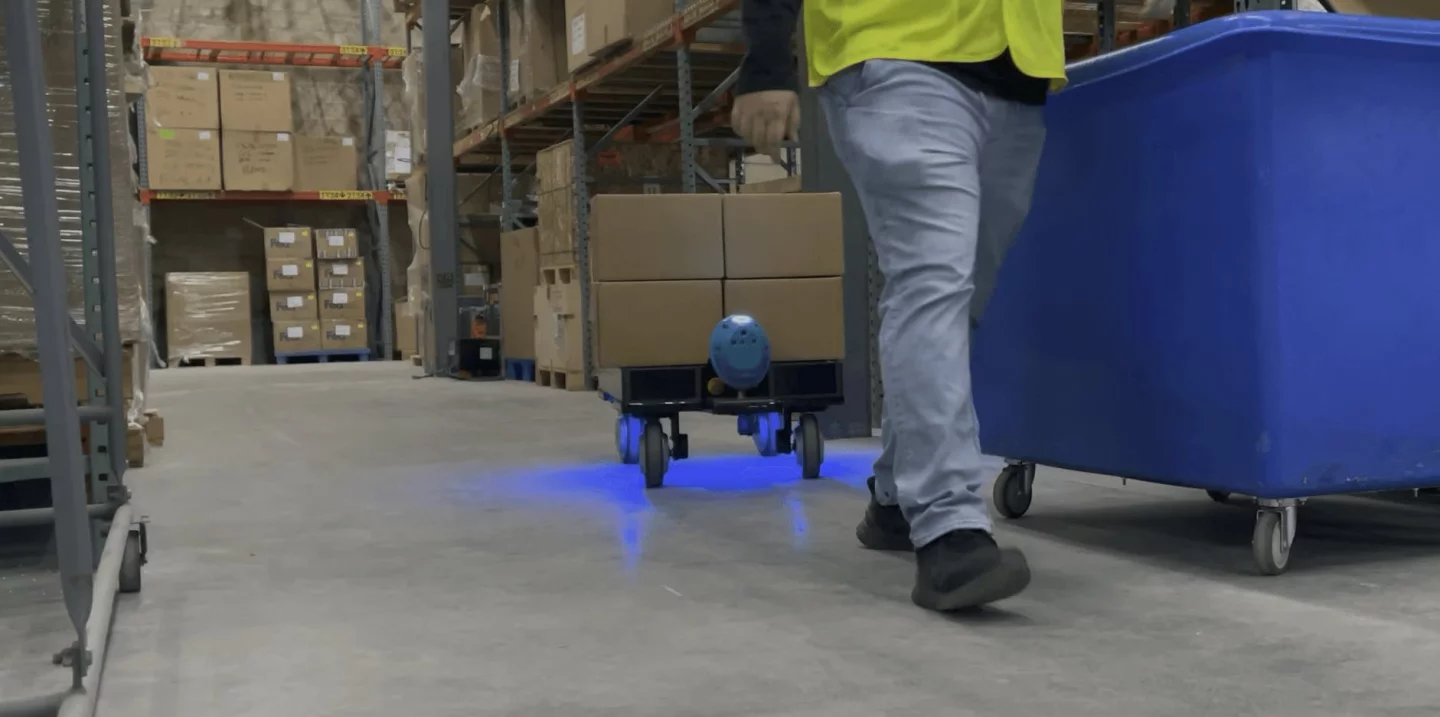 The Kilo robot (shown in prototype form here) continuously maps its surroundings to adapt to dynamic environments