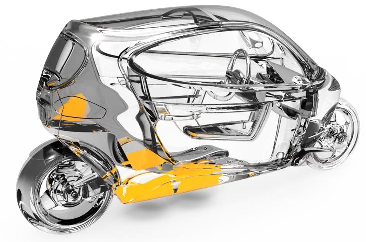 The C-1's stabilizing flywheels are located under its floor