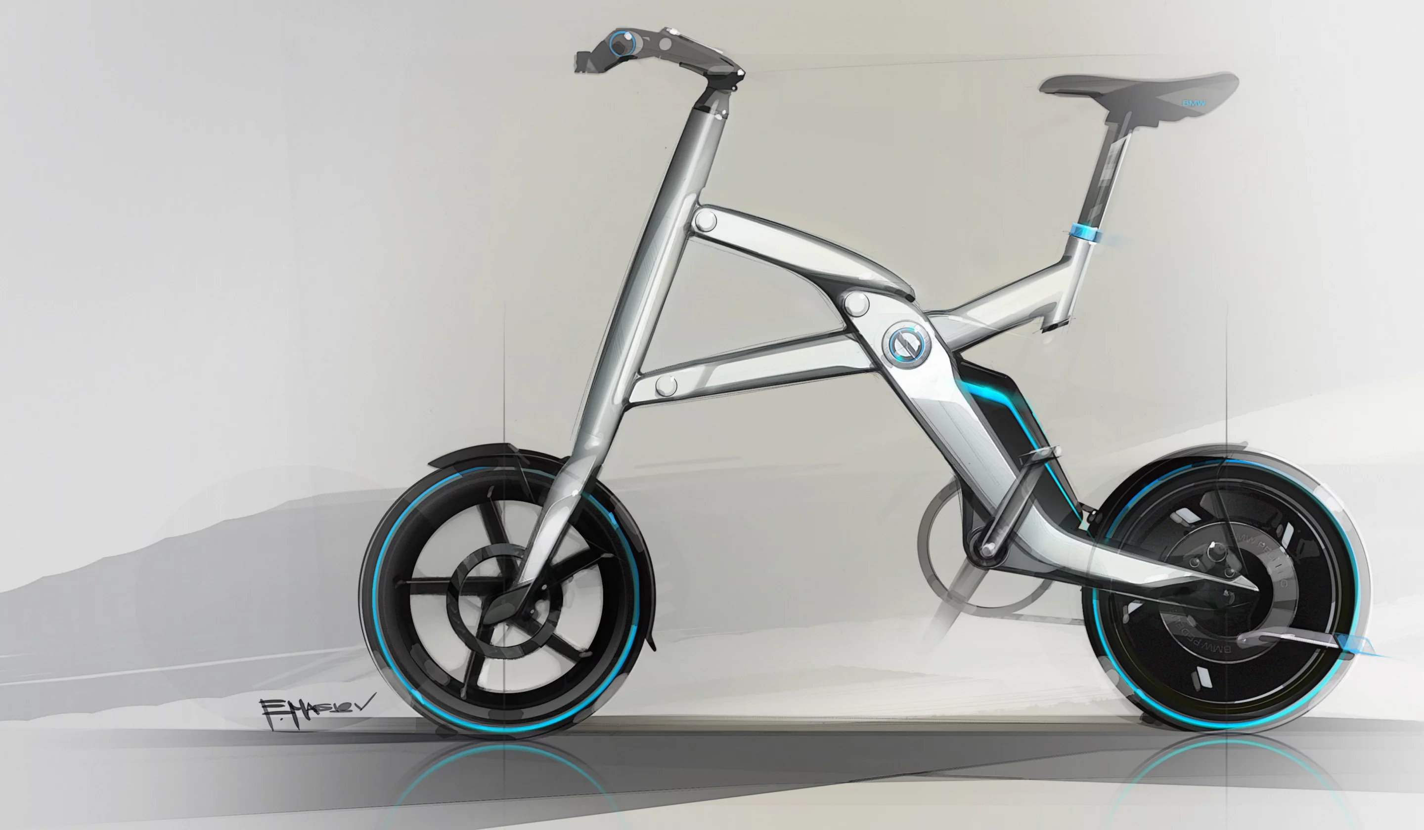 Design sketch of the BMW i Pedelec pedal-electric bike