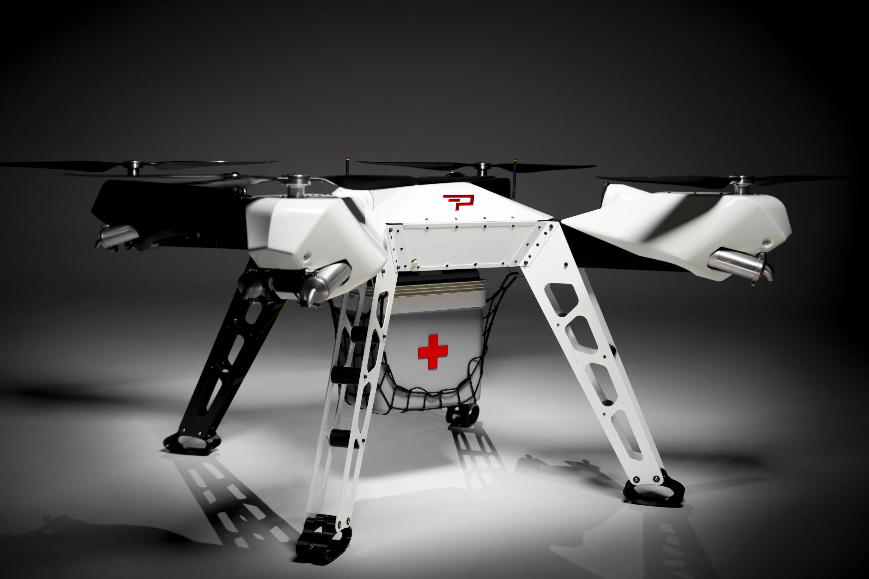 The Firefly drone, pictured here set up for the delivery of medical supplies