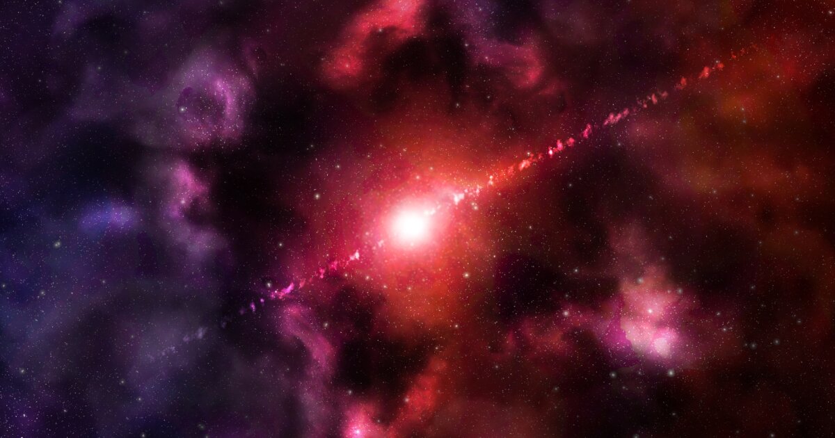 Illustration of a distant red glow