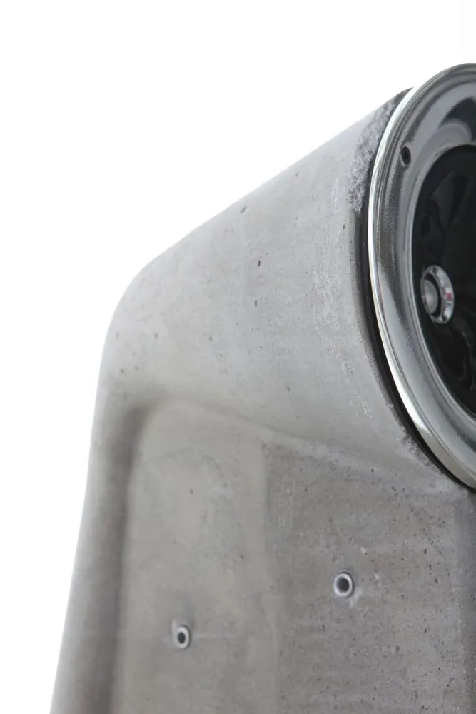 The 'Exposed' speakers are made of concrete, and utilize horn loudspeaker technology (Photo: Shmuel Linski)