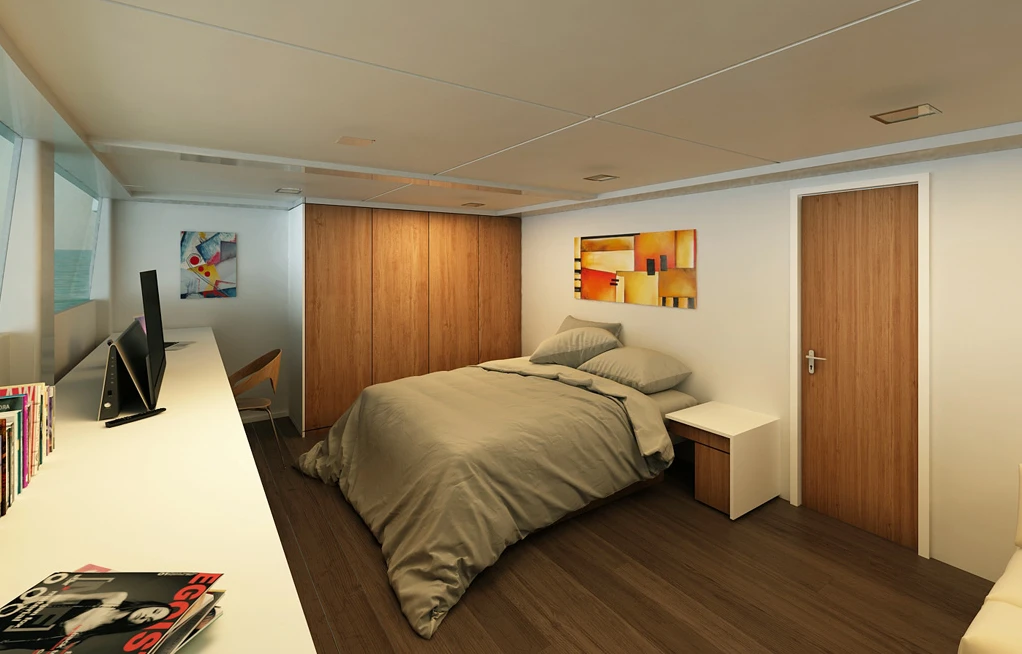 The Flash Cat 67SC has up to six double guest cabins