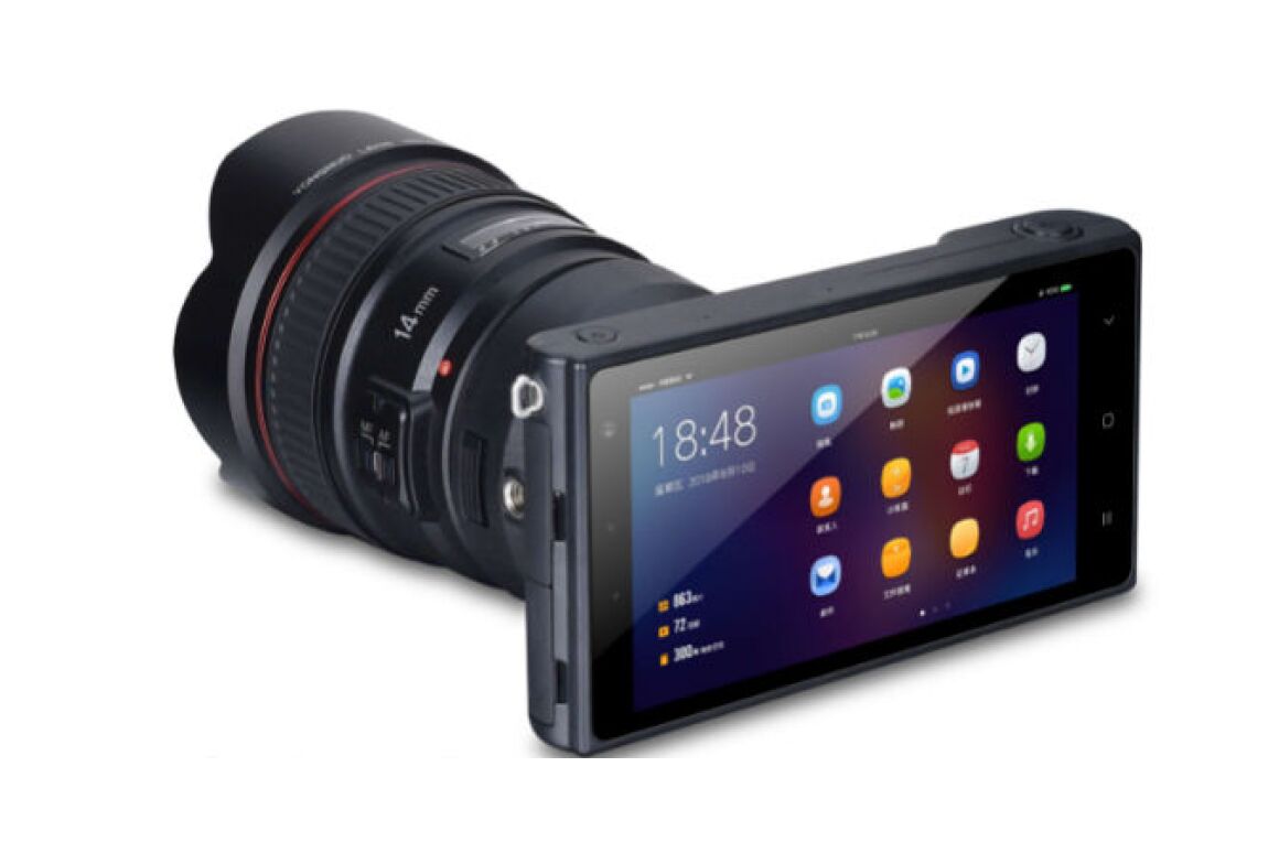 DSLR lenses can be mounted to this 4Gconnected Android camera