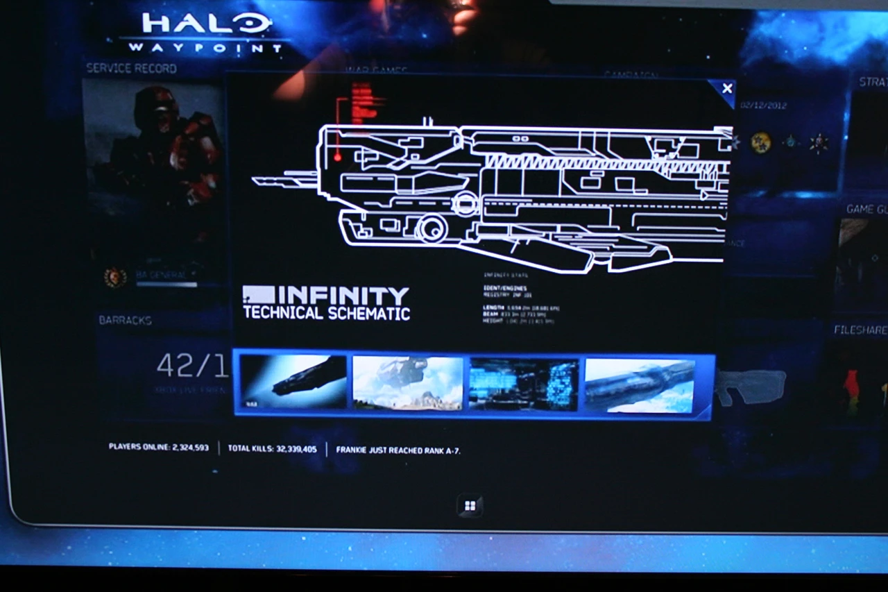 In a Halo 4 demo, unlocking "waypoint data" in-game brought up additional information on a tablet