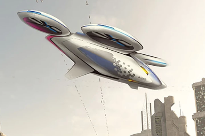 A render of what Airbus' multi-passenger commuter drone could look like