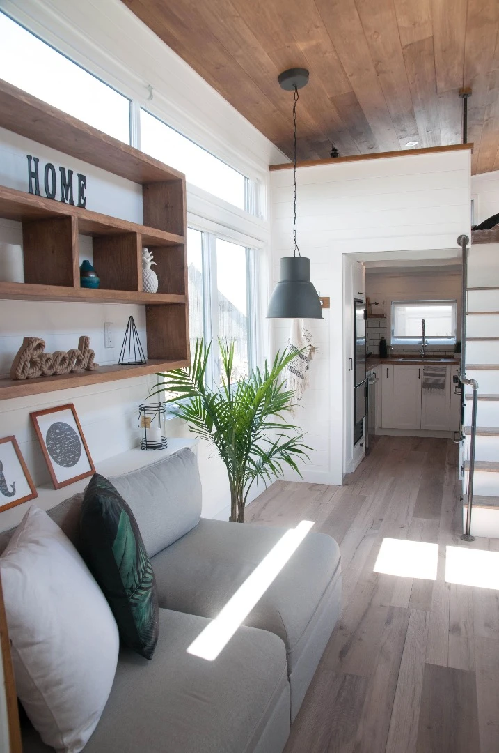 The Eucalyptus' living room also has space for a dining table/desk, which is yet to be installed