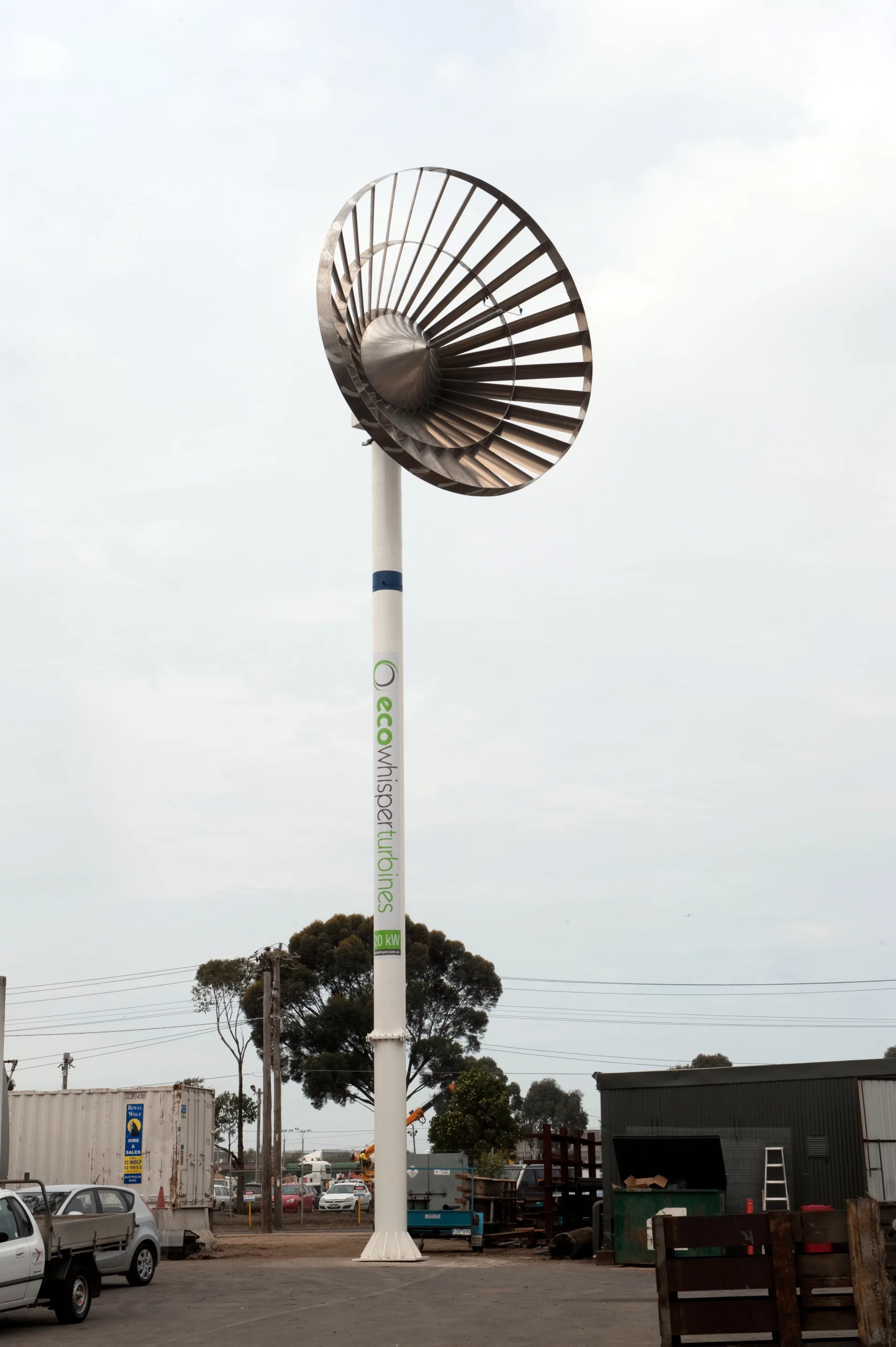 The Eco Whisper Turbine at Austeng Engineering in Geelong, Victoria
