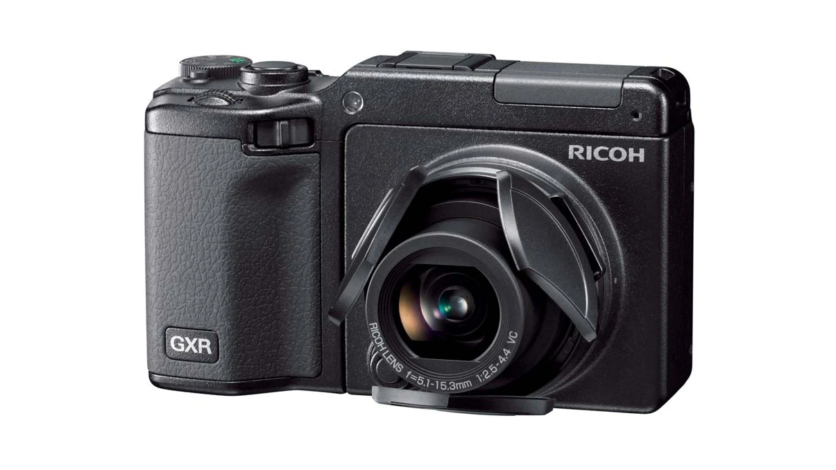 The Ricoh GXR with the S10 lens module installed (the new P10 lens unit should look similar)