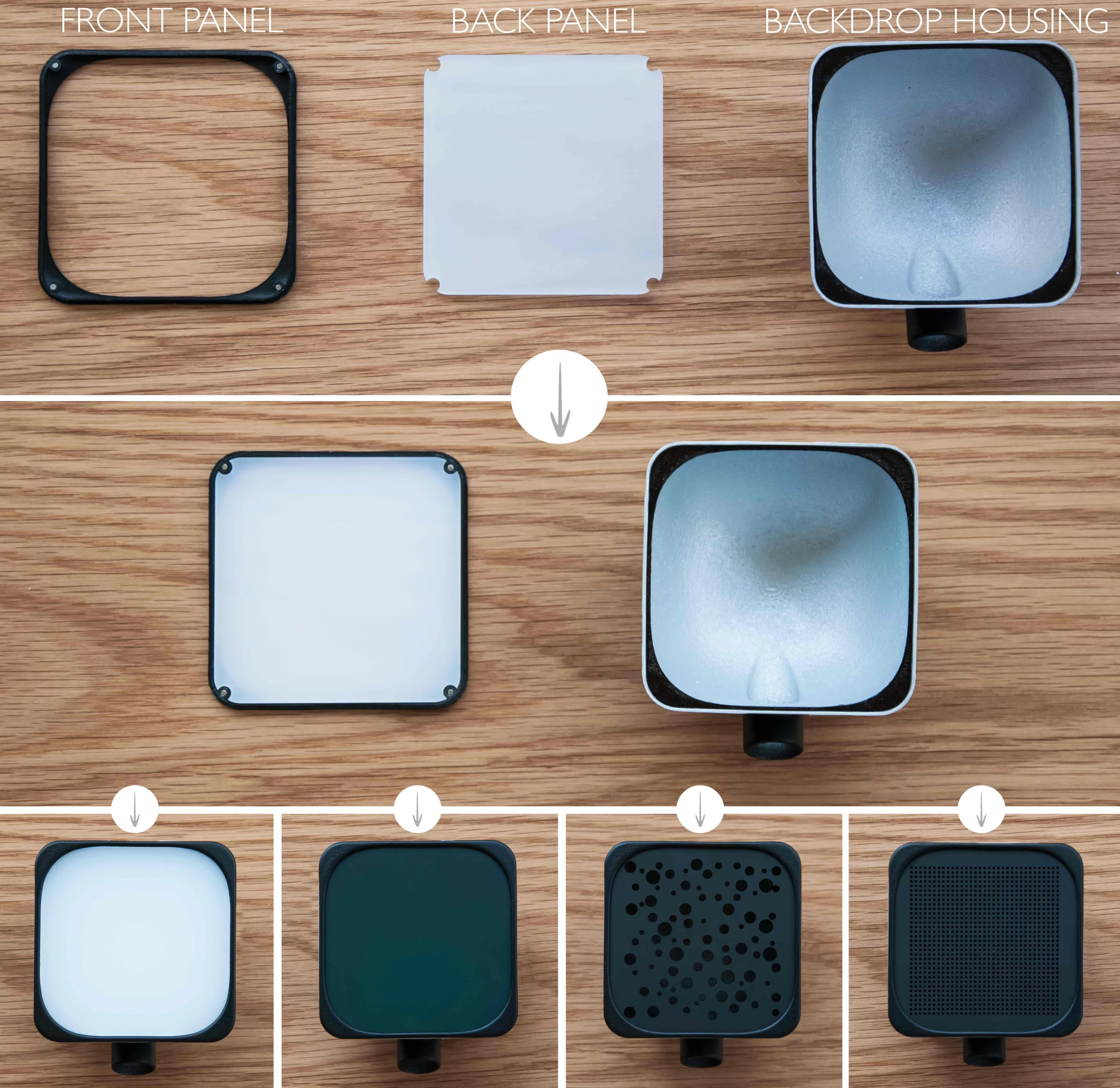 The Adaptalux backdrop setter, give the ability to produce a plain color background to an image, gradients by dimming the brightness, or stylized backdrops