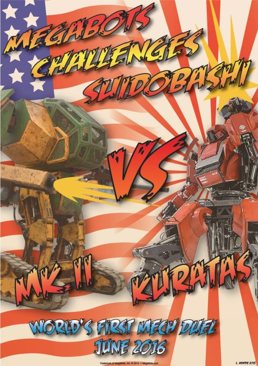 Megabot MkII vs Kuratas in the world's first intercontinental giant robot battle... June 2016