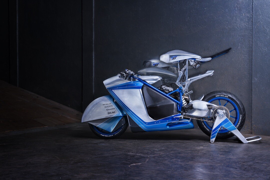 Smoked Garage Project XG-848X: with a side profile like that, the lift-up tank section might not be the weirdest thing about this bike