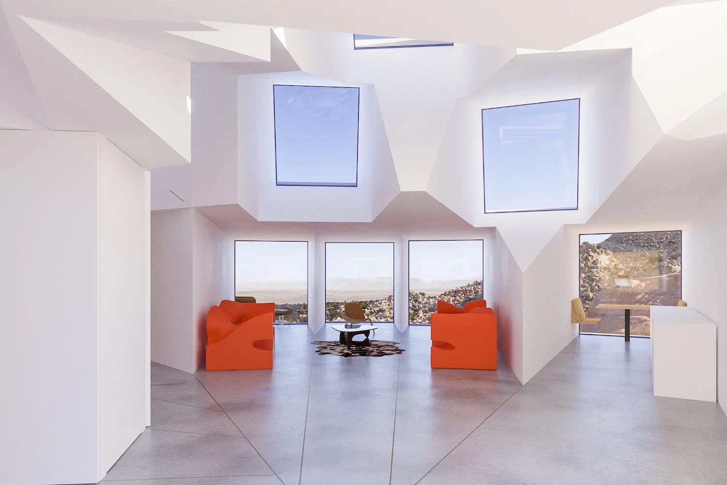 Another shot of the Joshua Tree Residence's living room