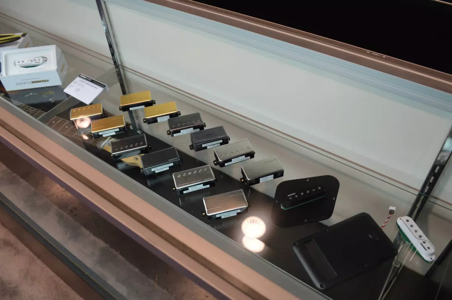 The Fishman Fluence pickups on display at NAMM 2014