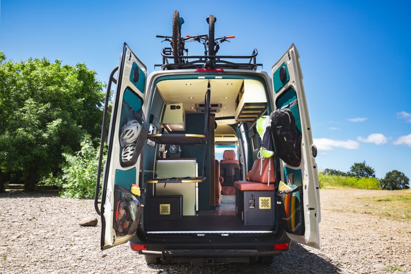 Next Gen offgrid camper van drops weight with ultralight cots and