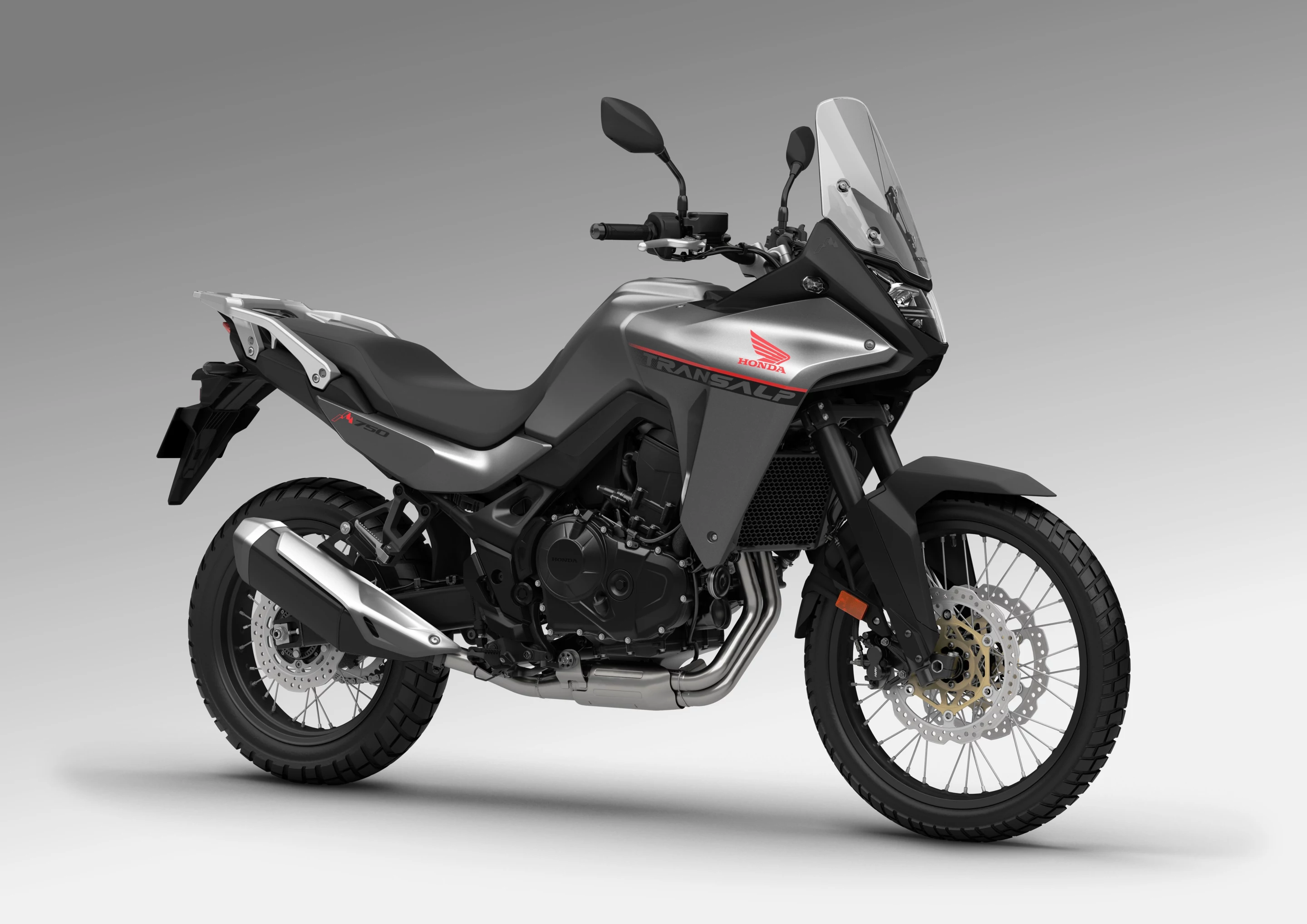 The 2023 Honda XL750 Transalp in iridium gray metallic color