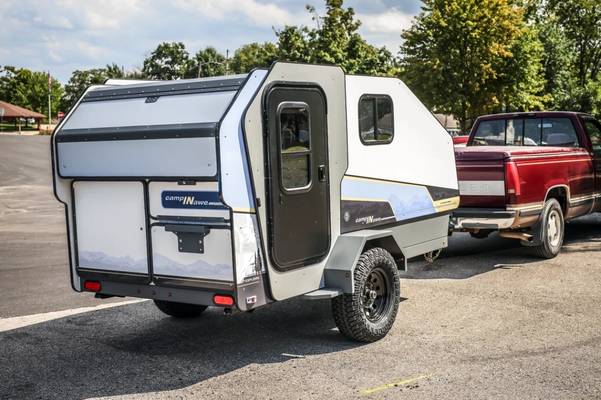 The Campinawe trailer breaks the teardrop into an abstract look