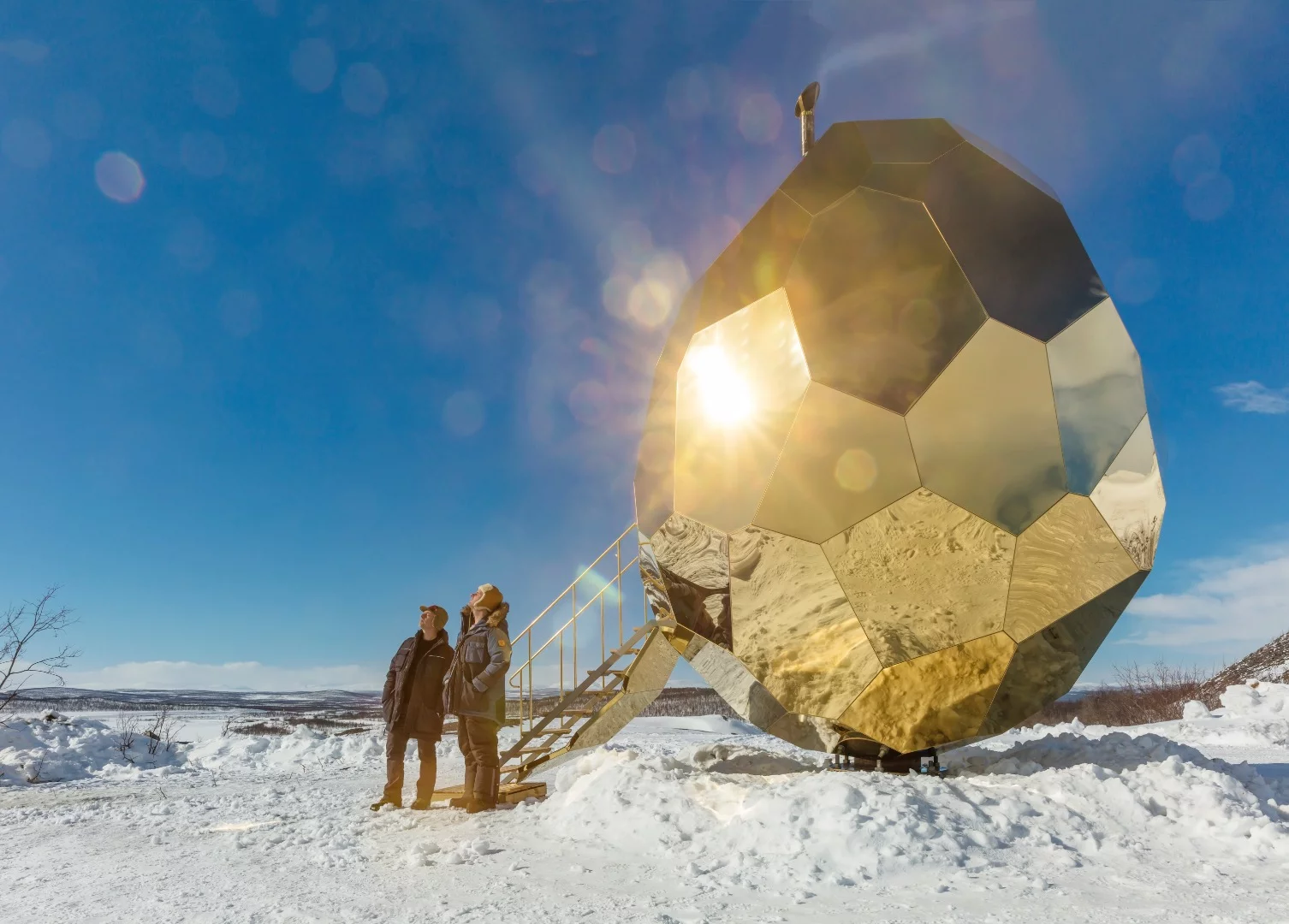The Solar Egg is currently installed in Kiruna, Sweden’s northernmost town, in Swedish Lapland