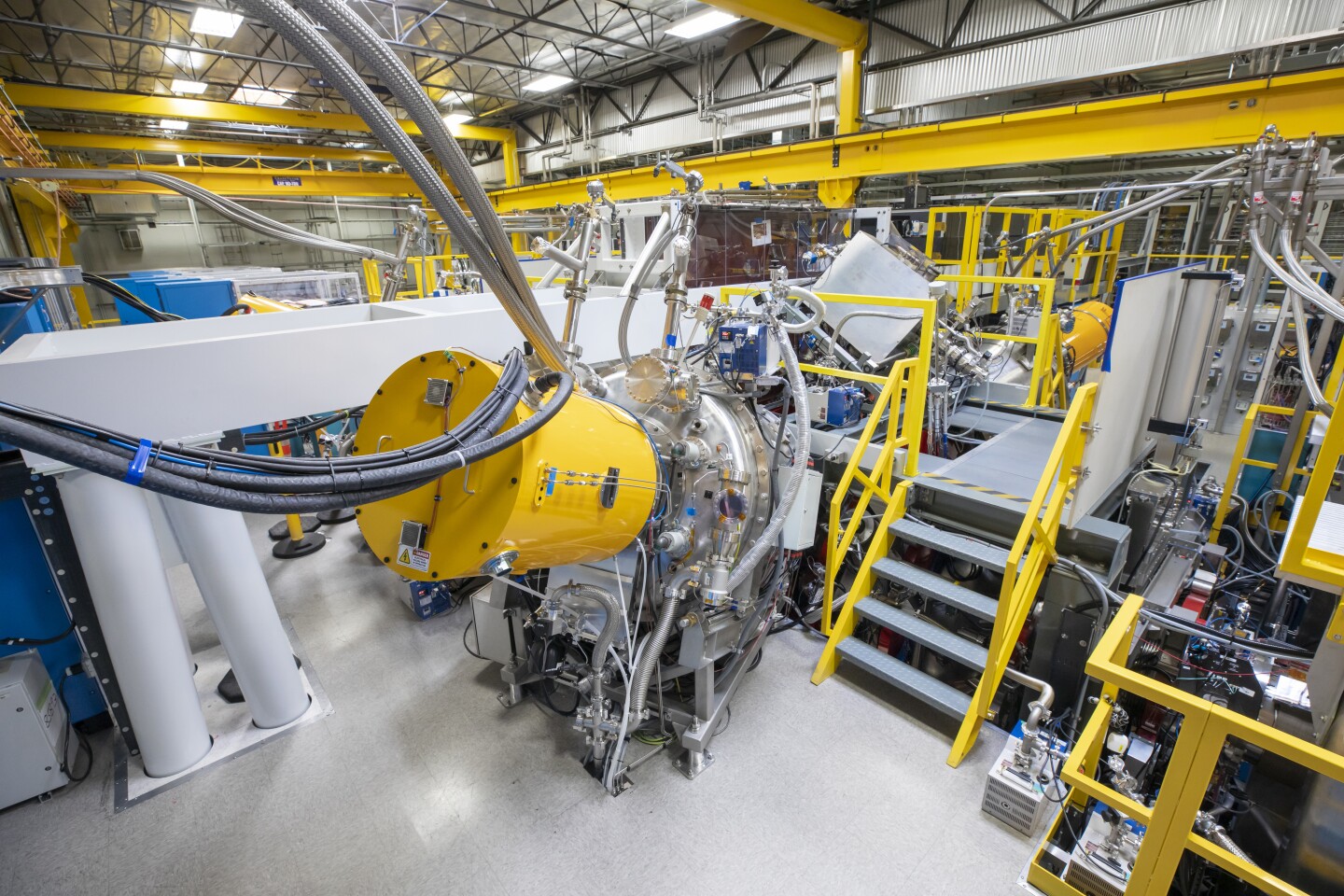 The current-generation particle accelerators (the big yellow cans) have developed plasma temperatures over 75 million degrees Celsius