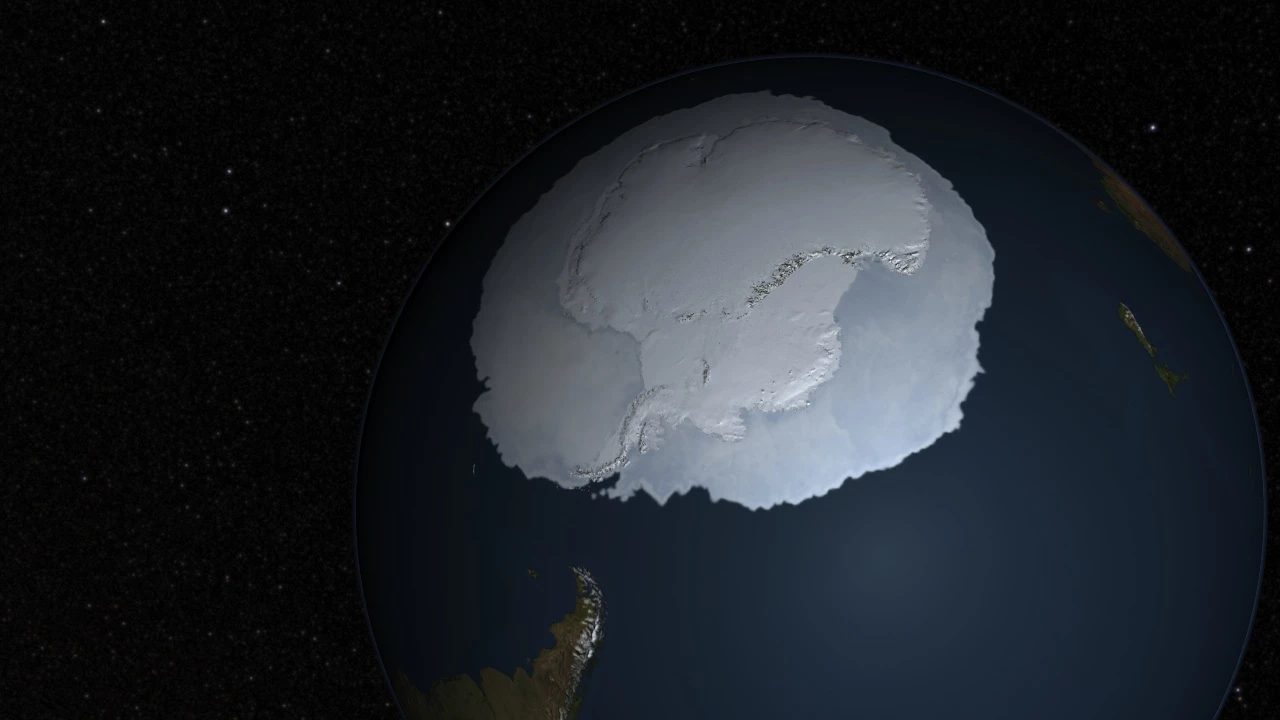 NASA rendering of the Antarctic ice based on satellite data