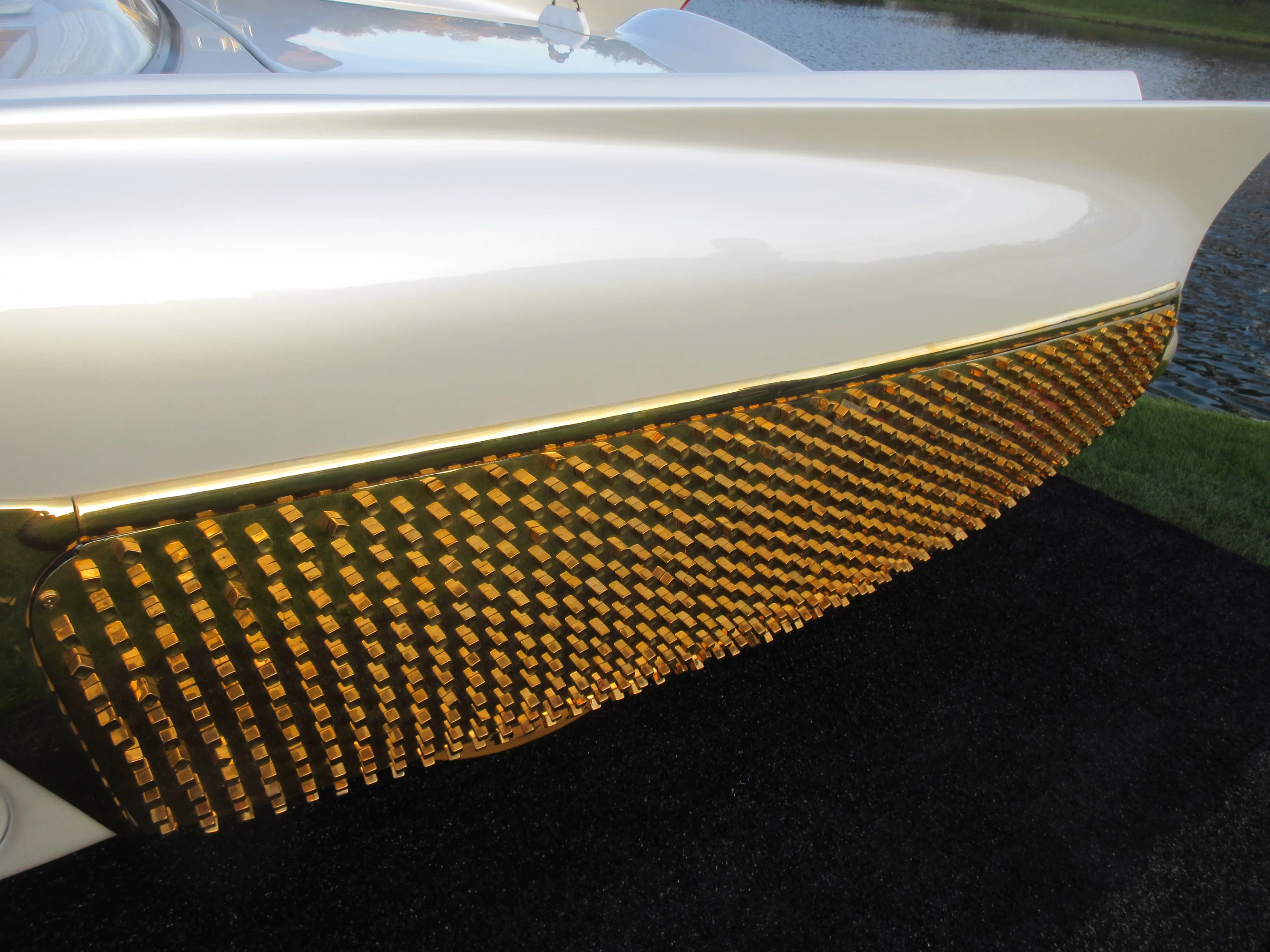 Initially owned by customizer George Barris, this converted 1953 Lincoln Capri was even further modified by its second owner Jim Street in 1956. Powered by a 317 cubic-inch Lincoln V-8, it was a former SEMA show car with “pop up” doors, futuristic auto starter with remote control, voice command module, on-board television and a centrally mounted “Unitrol” lever that could steer, accelerate and brake all at once. Illuminated tires were specially made by Goodyear.